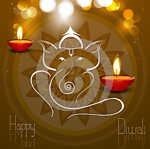 Beautiful card colorful Artistic Lord Ganesha