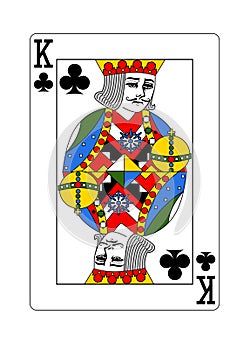 The beautiful card of the King of Clubs in classic style