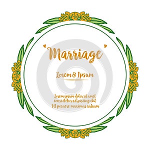 Beautiful card of marriage romantic, with vintage colorful floral frame background. Vector