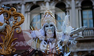A beautiful carnival costume in Piazza San Marco Venice