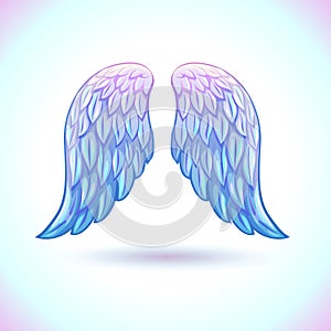 Beautiful cartoon angel wings