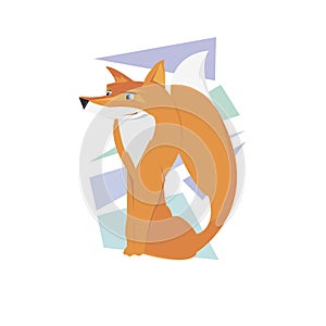 Beautiful cartoon fox