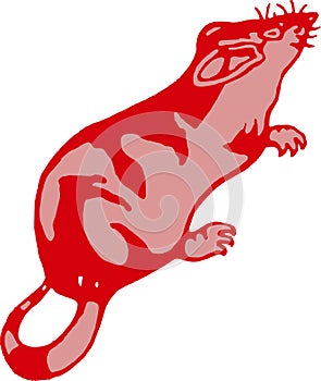 Beautiful cartoon illustration of red rat for happy new chinesse year card.cdr