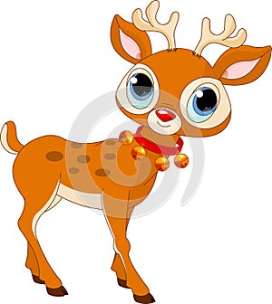 Beautiful cartoon reindeer Rudolf