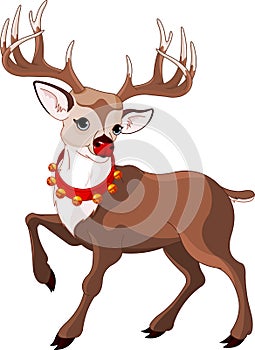 Beautiful cartoon reindeer Rudolf photo