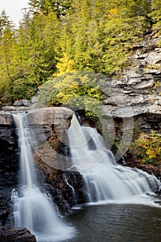 Beautiful cascade of Blackwater Falls in Blackwater Falls State Park, Tucker County West Virginia