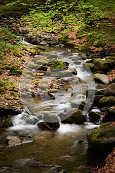 Beautiful cascade in Sudety mountains photo