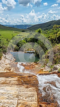 beautiful cascades in Serra da Canastra, Minas Gerais, Brazil