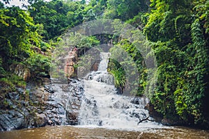 Beautiful cascading Datanla waterfall In the mountain town Dalat, Vietnam