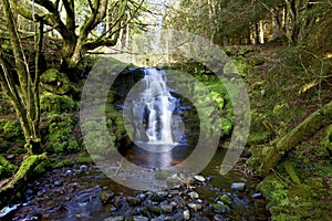 Beautiful cascading waterfall, Nant Bwrefwy, Upper Blaen-y-Glyn