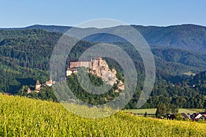 Beautiful castle Oravsky Podzamok near Dolny Kubin in Slovakia