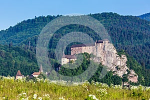 Beautiful castle Oravsky Podzamok near Dolny Kubin in Slovakia