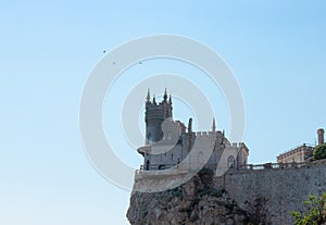 Beautiful castle Swallow`s Nest on the Black Sea coast in Crimea