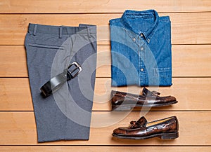 Beautiful casual men fashion and clothes set