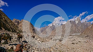 Beautiful Cathedral peak from Urdukas camp site on the way to K2 base camp,Skardu,Gilgit,Pakistan photo