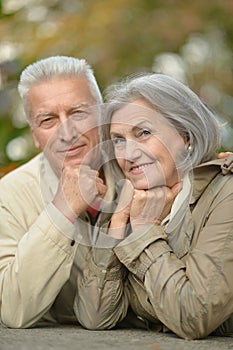 Beautiful caucasian elderly couple