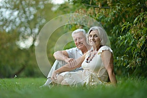 Beautiful caucasian elderly couple