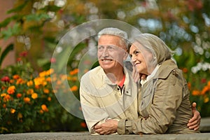 Beautiful caucasian elderly couple