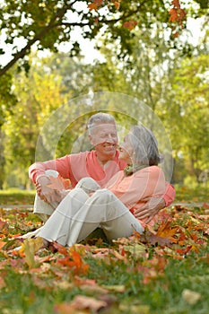 Beautiful caucasian elderly couple