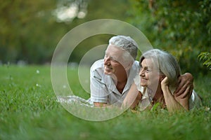 Beautiful caucasian elderly couple