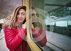 Beautiful caucasian woman, fineart winter portrait.