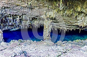 Beautiful cave of the City of Bonito in Matogrosso do Sul, Brazil