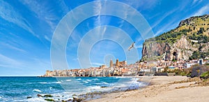 Beautiful Cefalu on Tyrrhenian coast of Sicily, Italy