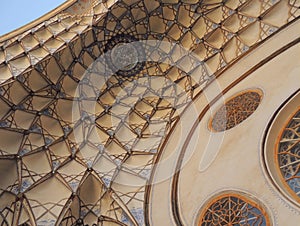 Beautiful ceiling design mosaic at Iranian traditional palace