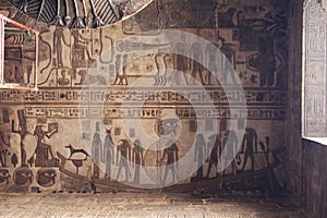 Beautiful ceiling drawings in Khnum Temple in Luxor