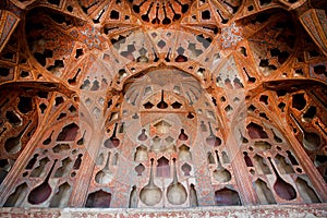 Beautiful ceiling and patterns in music instruments shapes in palace