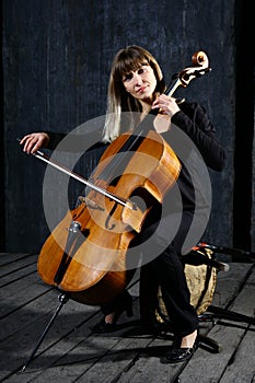 Beautiful cello musician