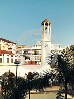 The beautiful central Church building on the island of Tenerife, Spain, background.