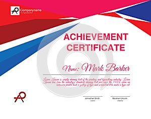 Beautiful certificate use for diploma or company employ with attested stamp