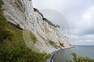 Beautiful chalk cliffs at Mons Klint in Denmark