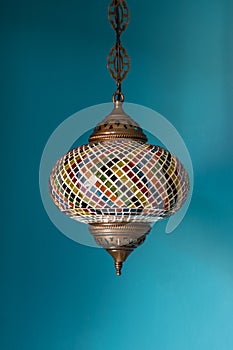 Beautiful chandelier light with colorful decoration