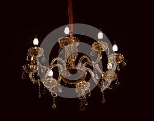 Beautiful chandelier light at a marriage function