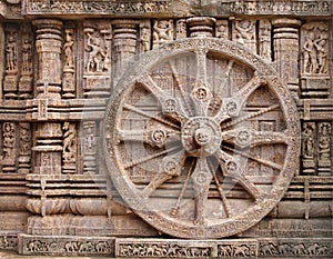 Beautiful chariot Wheel, Konark Sun Temple, Orissa photo