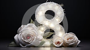 Beautiful charming creative number 8, to congratulate the birthday banner, the eighth of March, international women