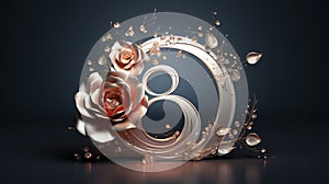 Beautiful charming creative number 8, to congratulate the birthday banner, the eighth of March, international women