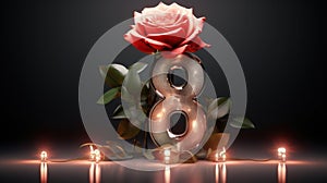 Beautiful charming creative number 8, to congratulate the birthday banner, the eighth of March, international women