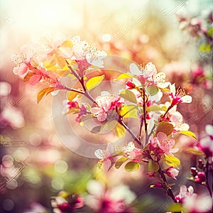 Beautiful cherry blossom in spring time, soft focus background.