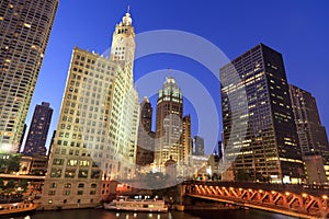 Beautiful Chicago Night Skyline