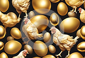 Beautiful Chicken and Brilliant Gold Egg