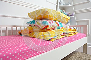 Beautiful children& x27;s bed in different colors