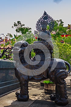 Beautiful Chinese`s style sculptures at Anek Kusala Sala Viharn Sien, Thai-Chinese temple in Pattaya, Thailand. It was built in