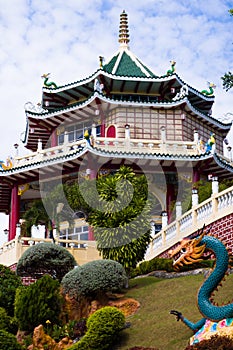 Beautiful chinese temple on blue sky