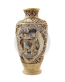 Beautiful chinese vase made of ivory