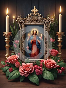 Beautiful Christian Photo Frame Background