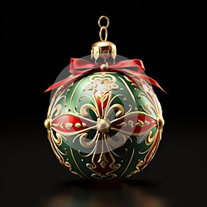 Beautiful Christmas ball isolated on black background