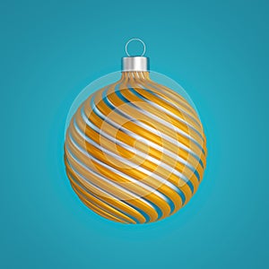 beautiful christmas ball isolated on deep aquas photo